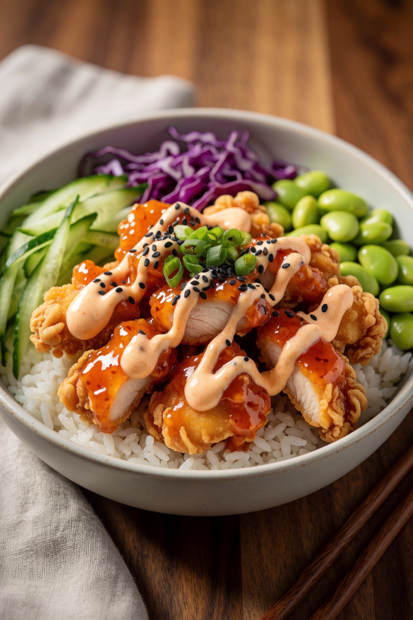 Bang Bang Chicken Bowl Recipe: Sweet Chili Asian Dinner