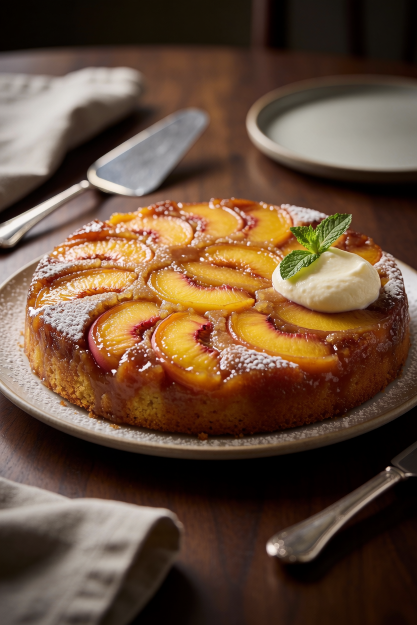 peach upside down cake