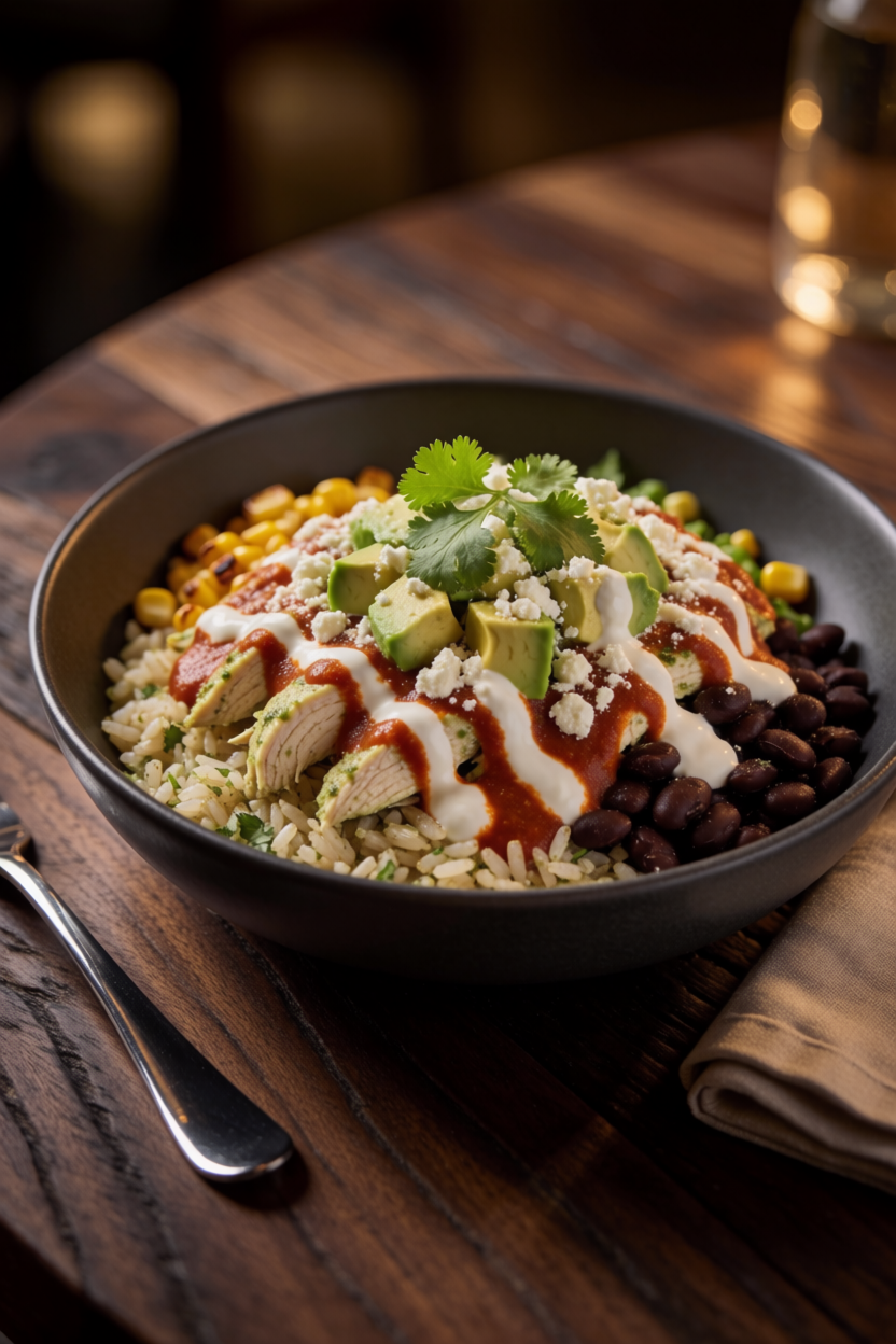 High-Protein Chicken Enchilada Bowls