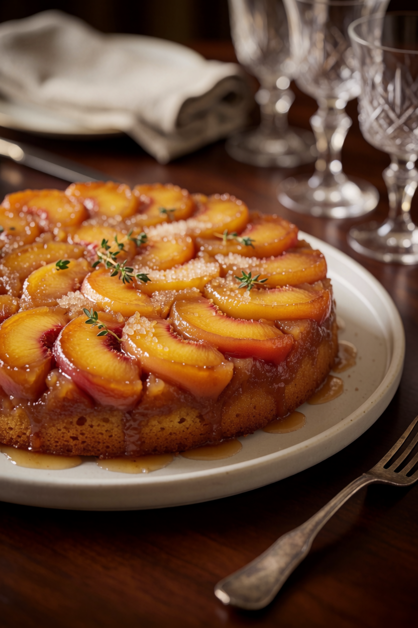 peach upside down cake