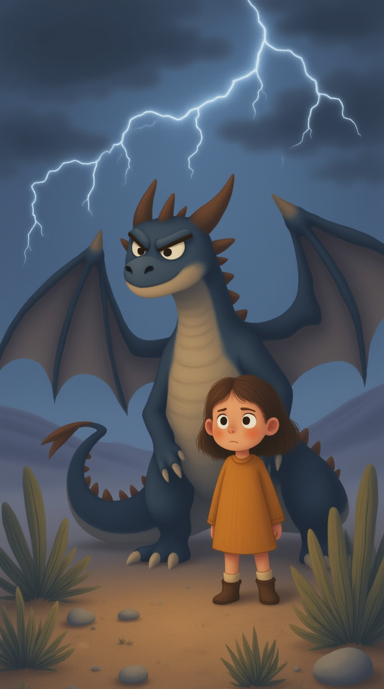 Illustrated Child with Pet