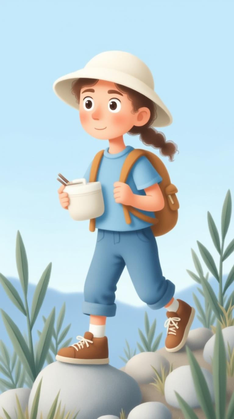 Illustrated Child with Pet